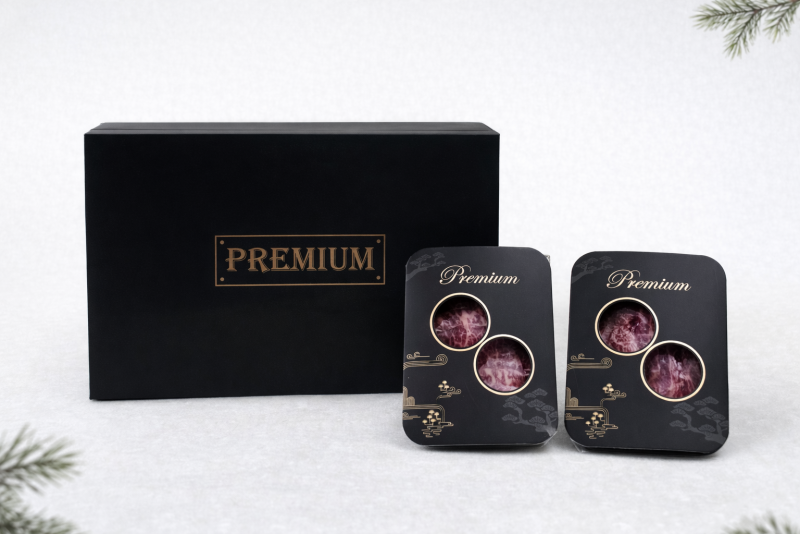 강원더몰,1+등급 횡성한우 명품 선물 세트 2구 등심 구이용 로스 800g