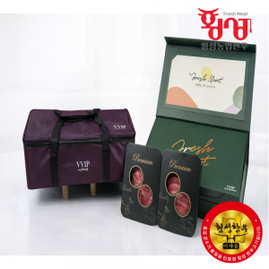 횡성농업한우 1+등급 횡성한우 명품 선물 세트 6구 등심 구이용 로스 2.4kg