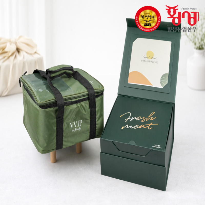 횡성몰,횡성농업한우 1+등급 횡성한우 명품 선물 세트 3구 등심 구이용 로스 1.2kg